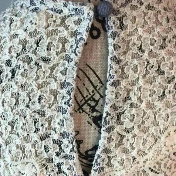 Umgee USA Medium Oversized Purple babydoll Boho Blouse Gauze Lace button back - Picture 5 of 6